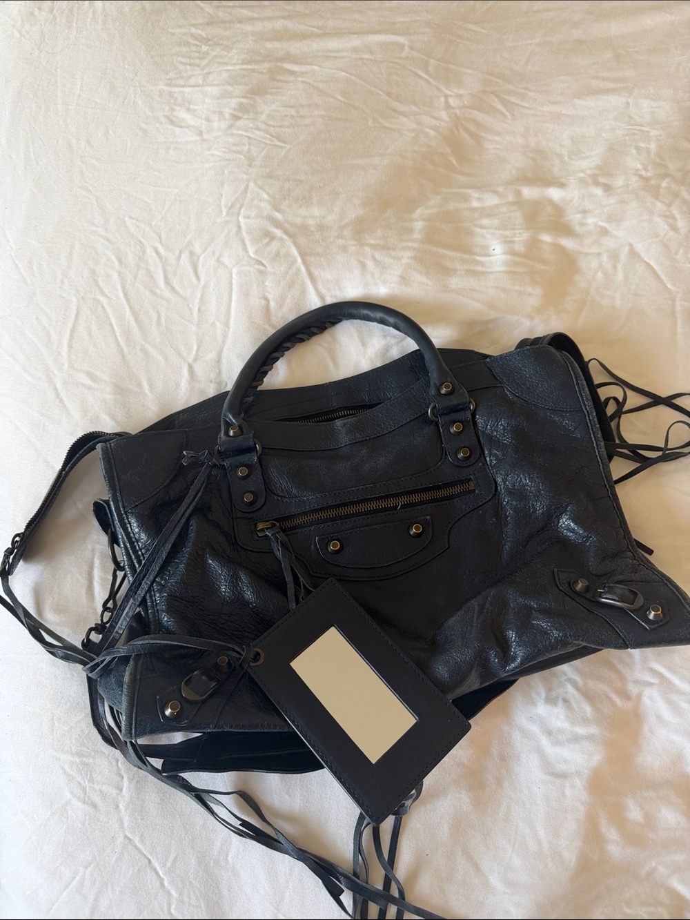 Navy blue Balenciaga city bag medium/large